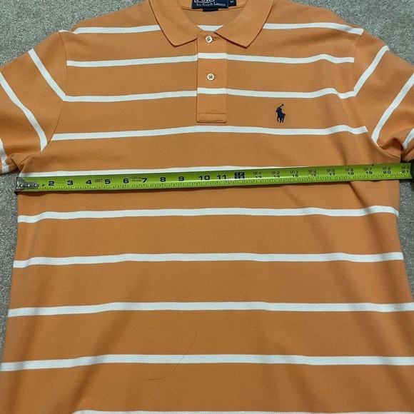 Polo Ralph Lauren Shirt Men's‎ Small Short Sleeve orange White Striped preppy - Picture 7 of 8